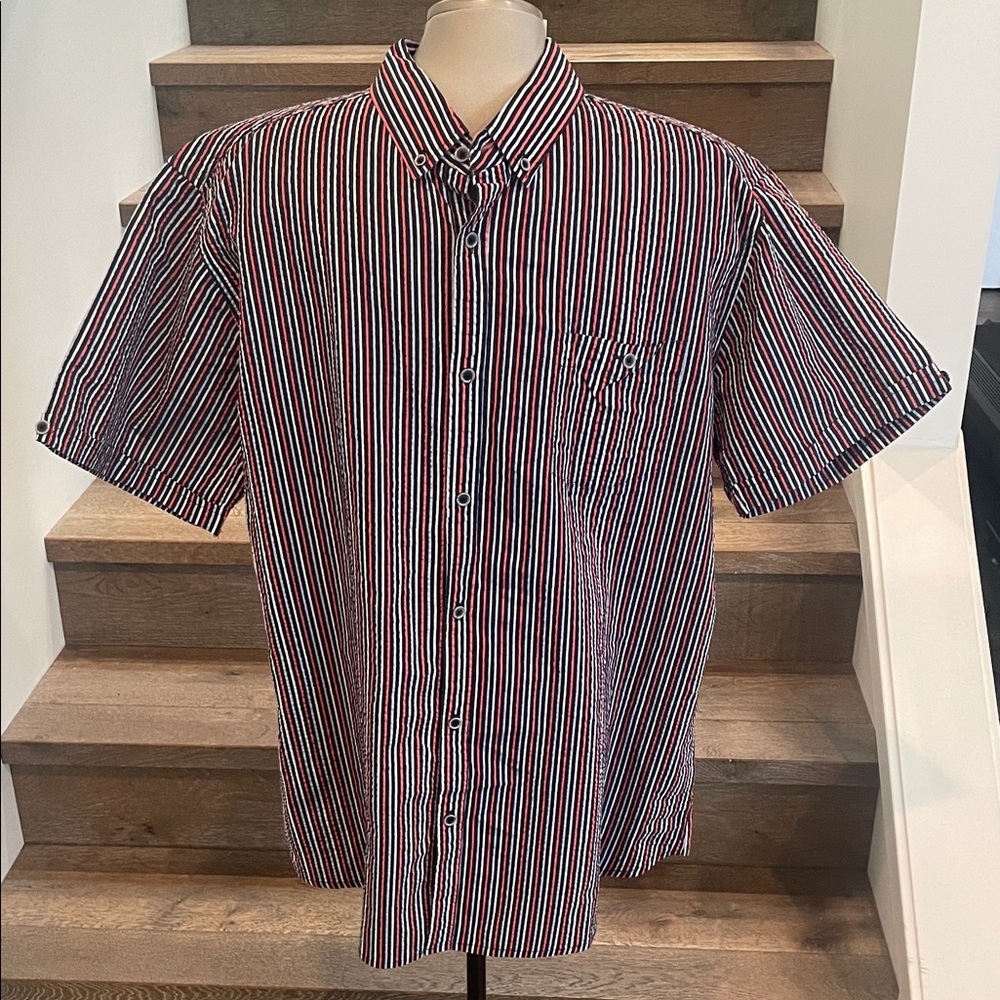 Alexander Julian Multicolor Striped Casual Button Down Shirt